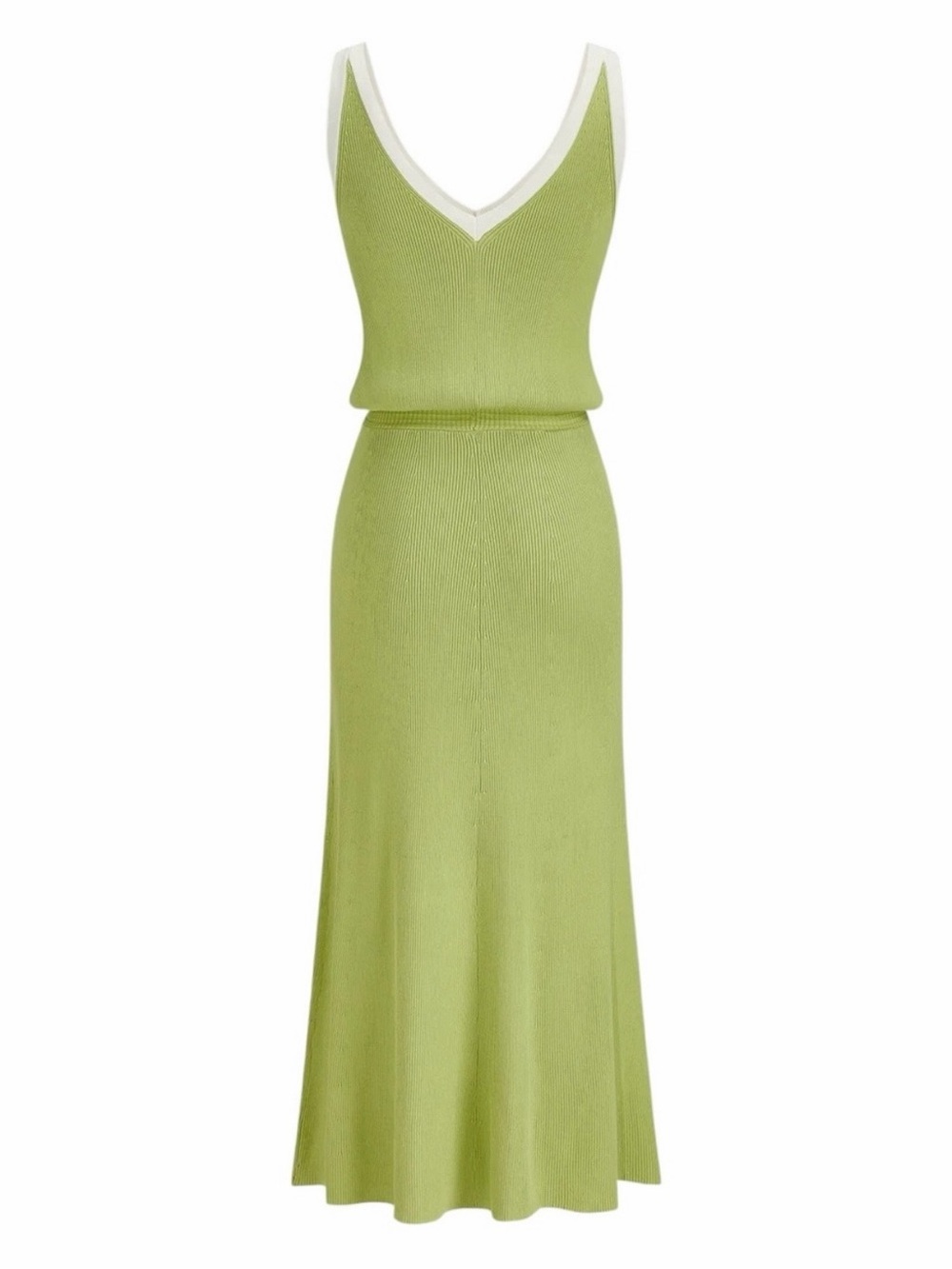 Commense Light Green Maxi Skirt with White Center Stripe - Picture 3 of 11